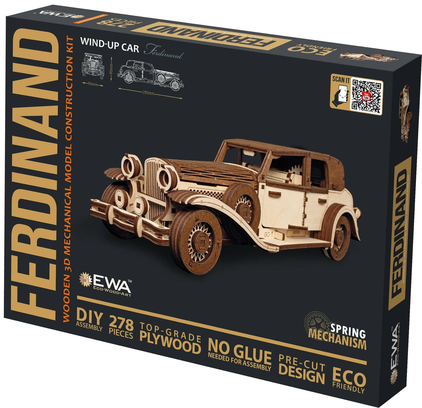 EWA Ferdinand A Mechanical Wooden Car