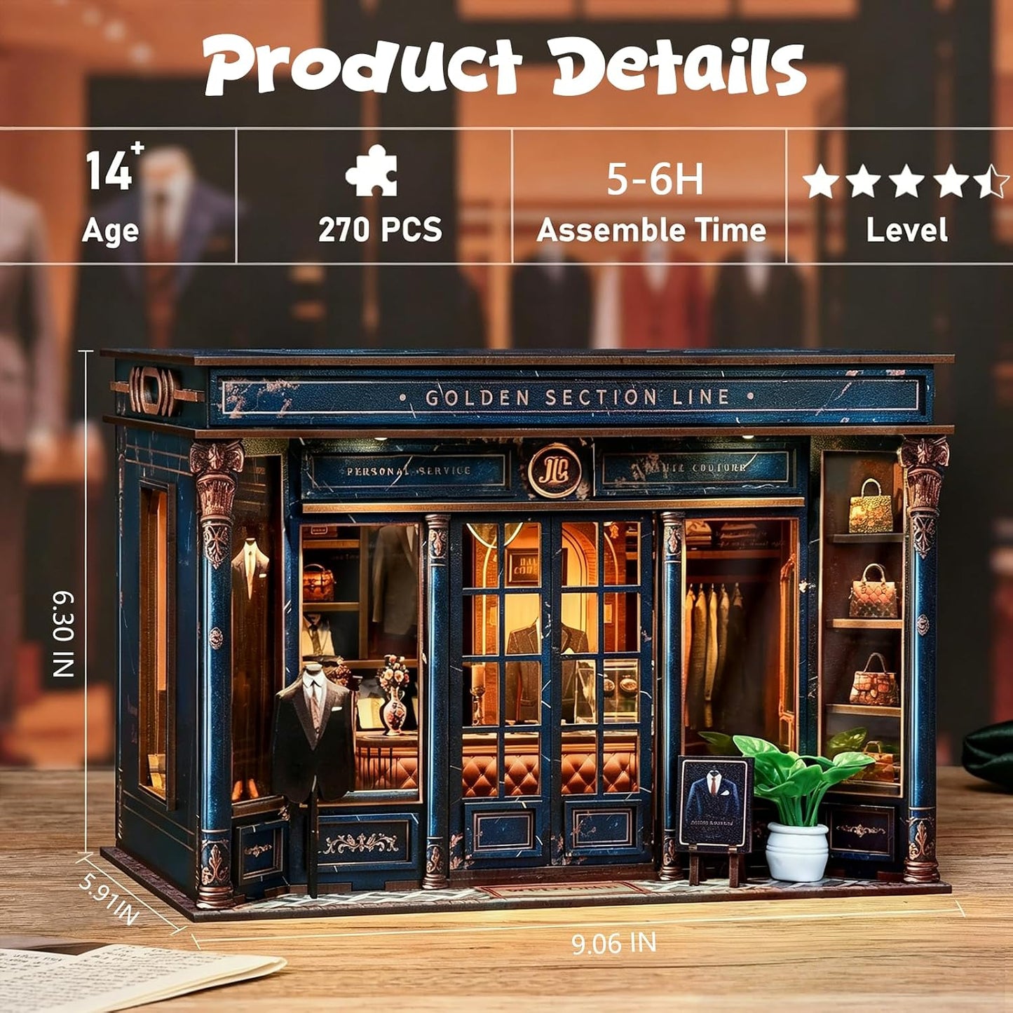 Golden Section Line — DIY Miniature Tailor Shop with LED Light