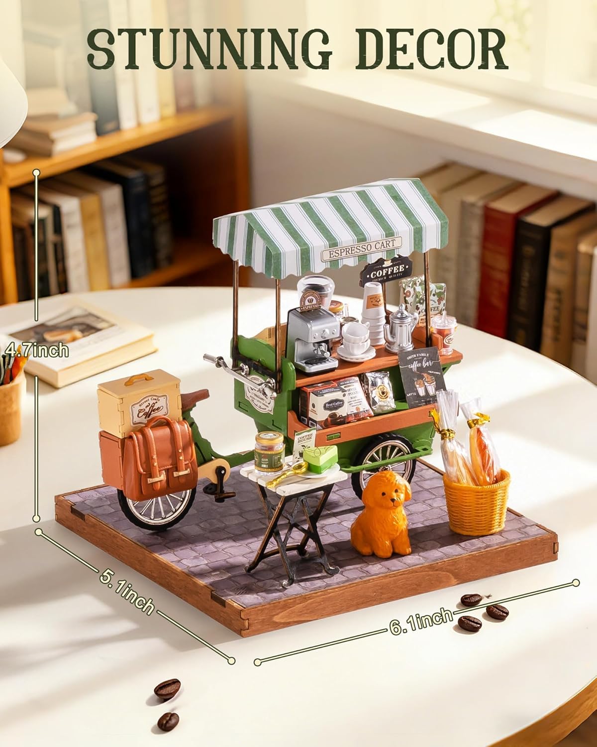 Rolife Aromatic Coffee Cart DIY Miniature Kit