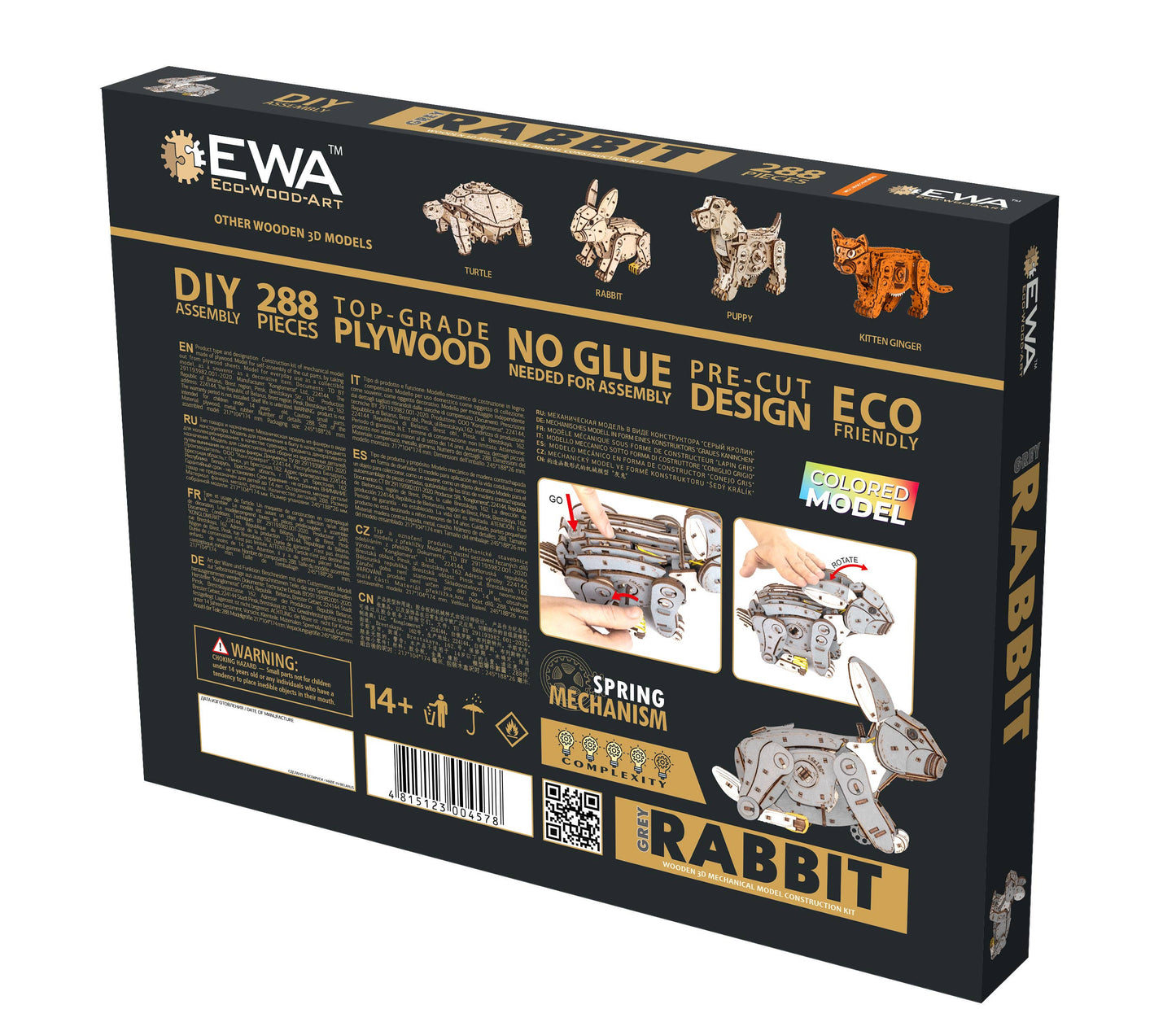EWA Mechanical Wooden Rabbit Mechanical Kit