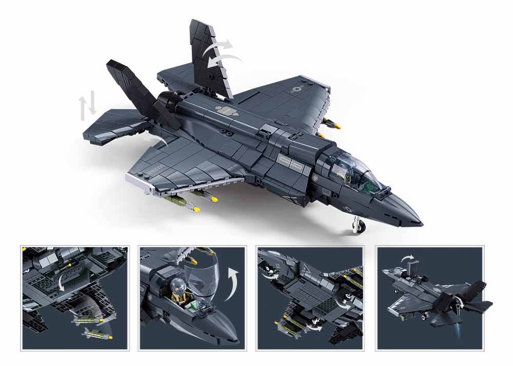 Sluban F-35 Fighter Jet Building Brick Set