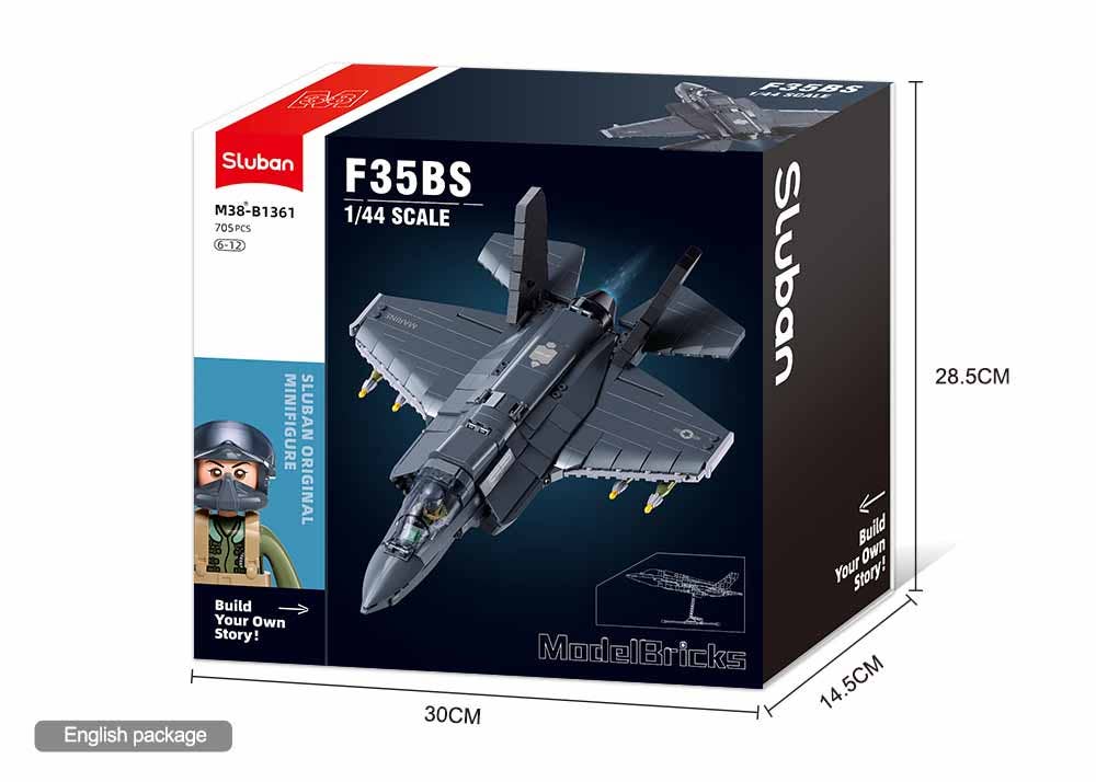 Sluban F-35 Fighter Jet Building Brick Set