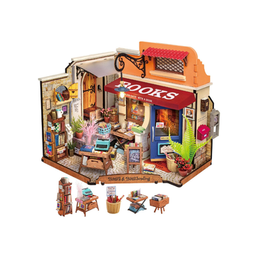 Rolife Corner Bookstore DIY Miniature House Kit