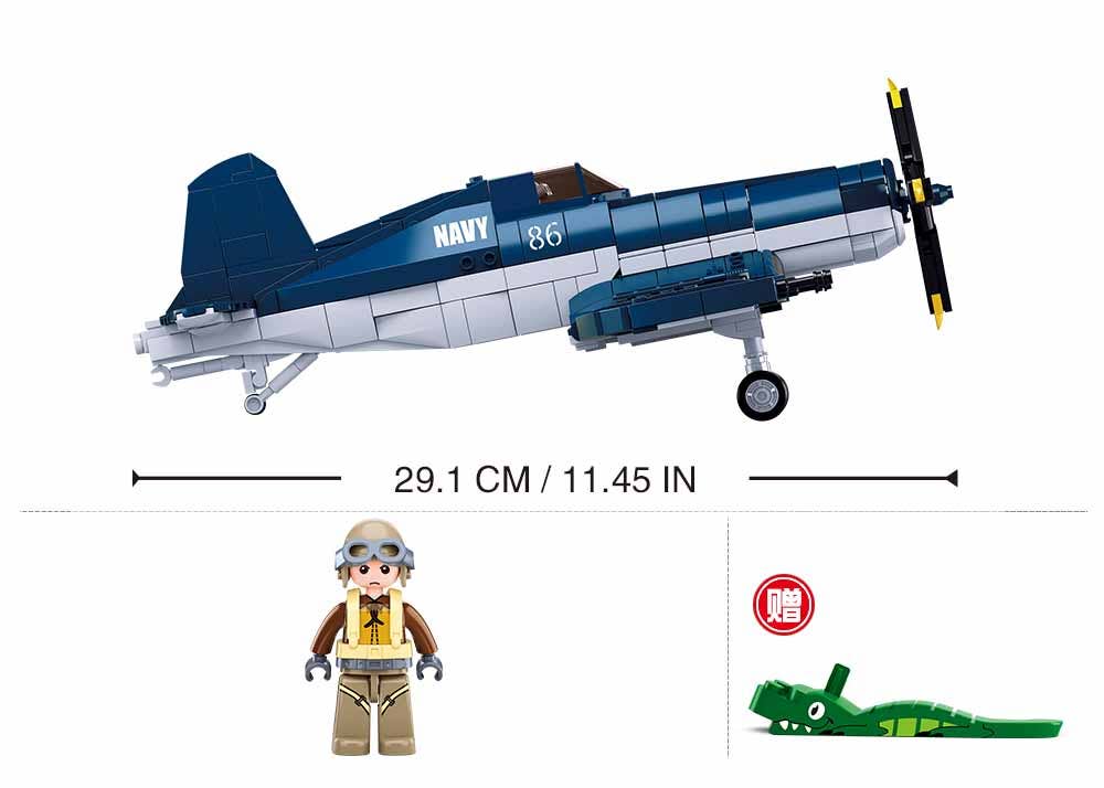 Sluban F4U Fighter Plane Building Brick Set