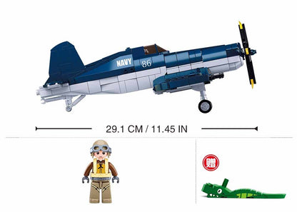 Sluban F4U Fighter Plane Building Brick Set