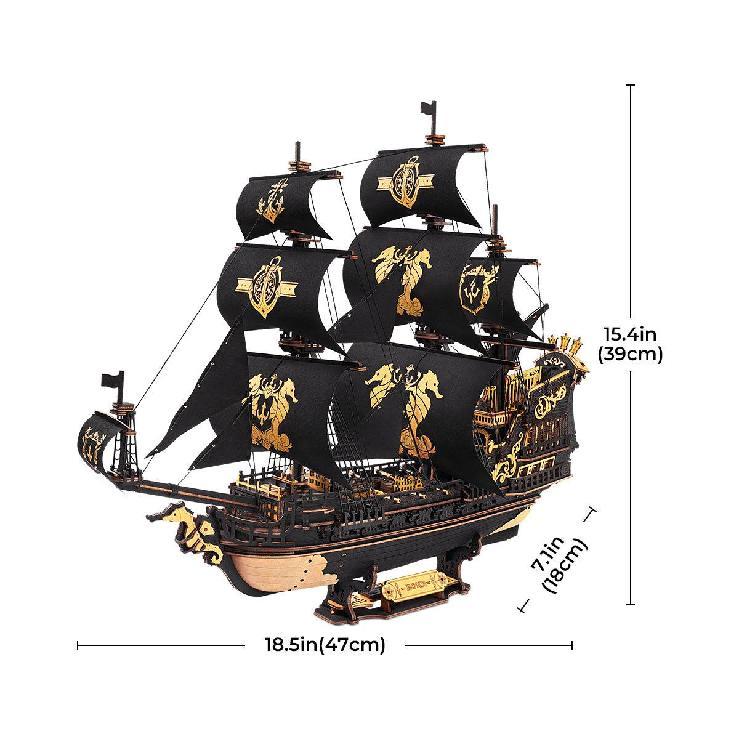 ROKR Seahorse Barque 3D Wooden Ship Puzzle