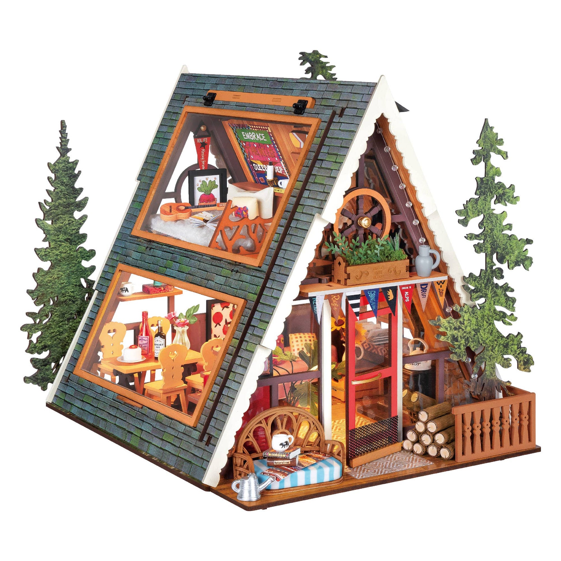 Rolife A-Frame Cabin DIY Miniature House Kit