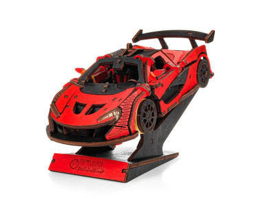 EWA Racing Car (Red) Mechanical Wooden Model