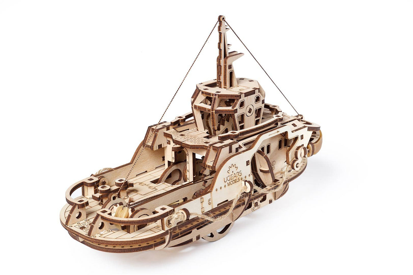 Ugears Tugboat | Self-Propelled 3D Wooden Boat Puzzle