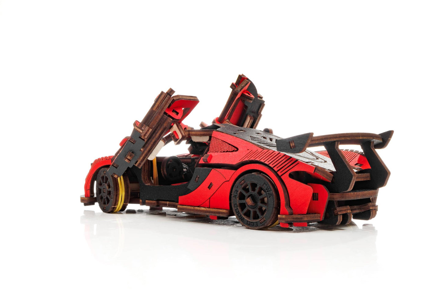EWA Racing Car (Red) Mechanical Wooden Model