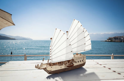 EWA Djong Mechanical Wooden Boat Model