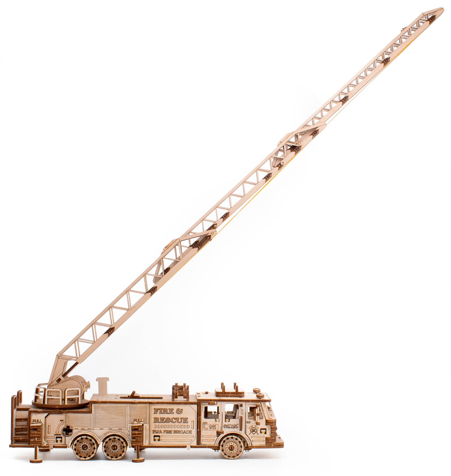 EWA Firetruck Mechanical Wooden Model