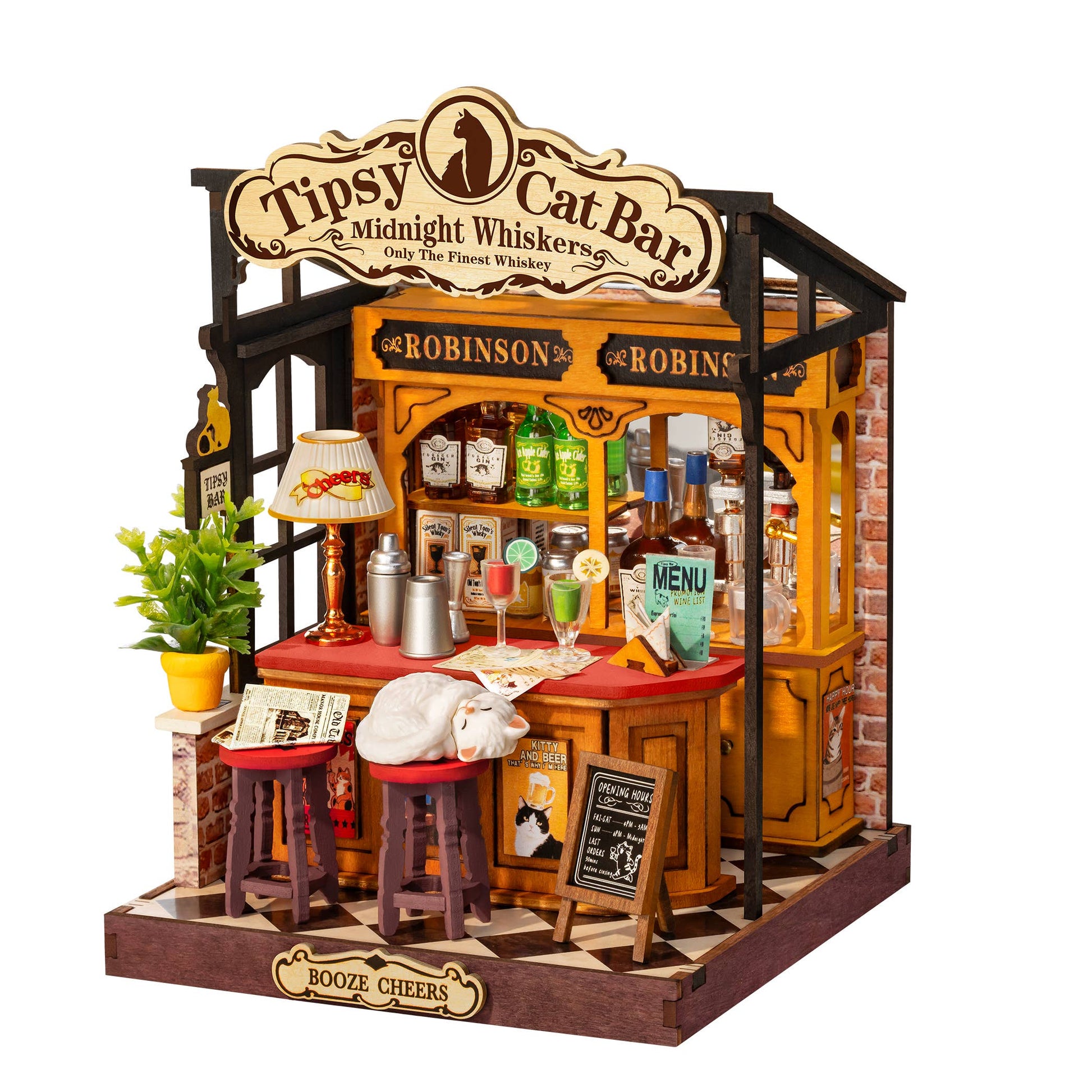 Rolife Tipsy Cat Bar DIY Miniature House Kit