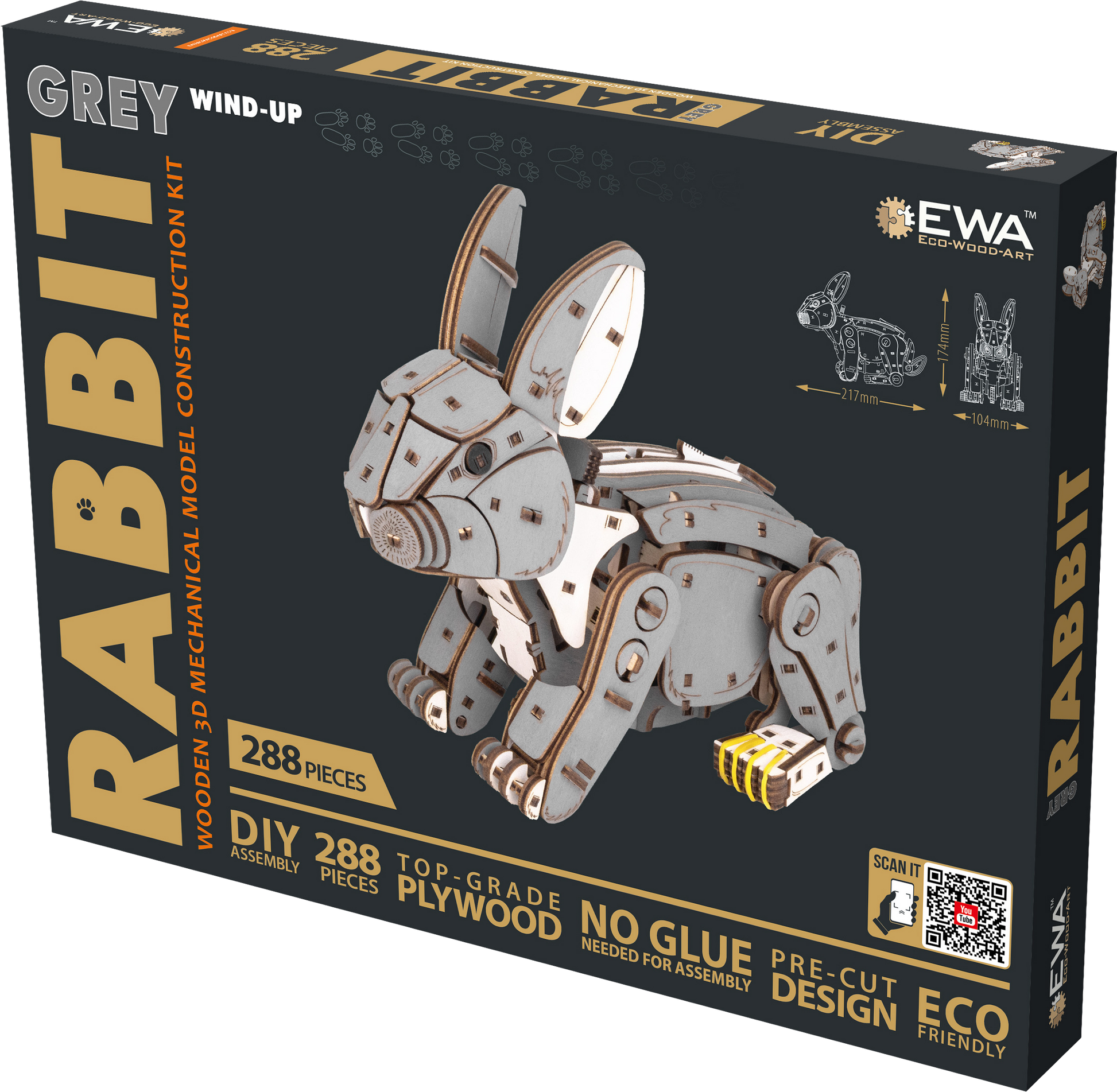 EWA Mechanical Wooden Rabbit Mechanical Kit