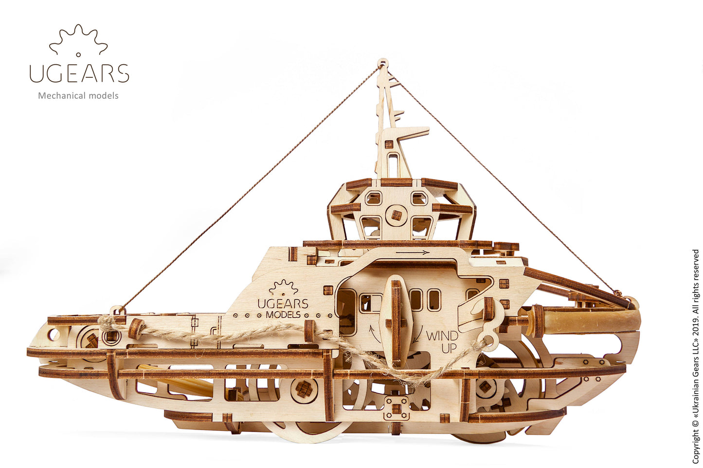 Ugears Tugboat | Self-Propelled 3D Wooden Boat Puzzle