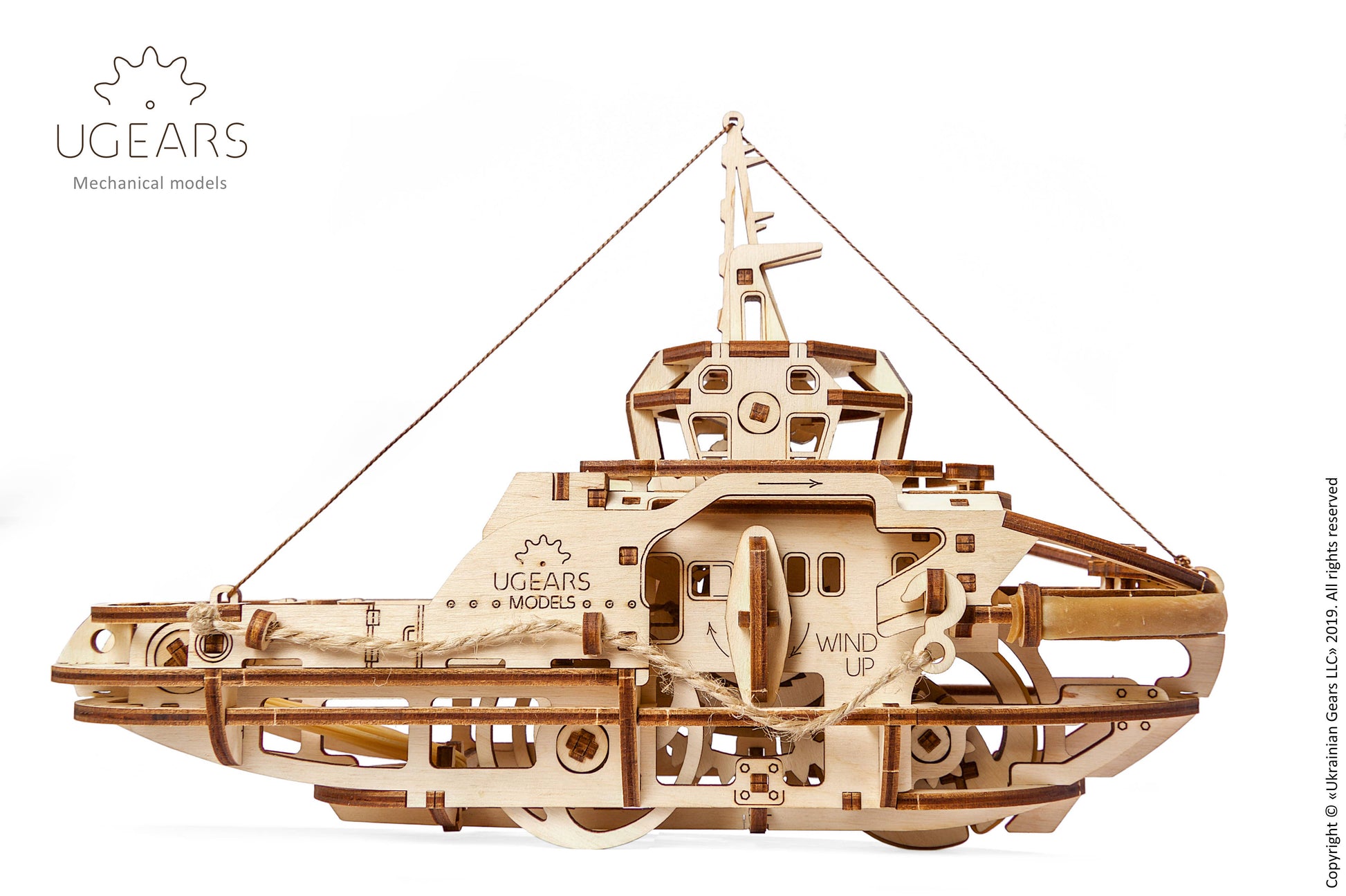 Ugears Tugboat | Self-Propelled 3D Wooden Boat Puzzle