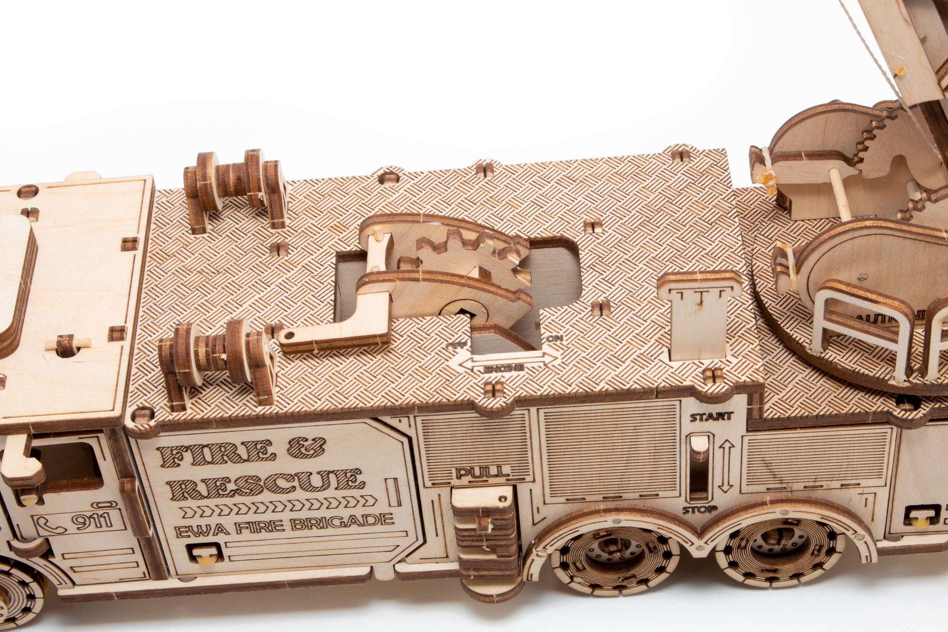 EWA Firetruck Mechanical Wooden Model