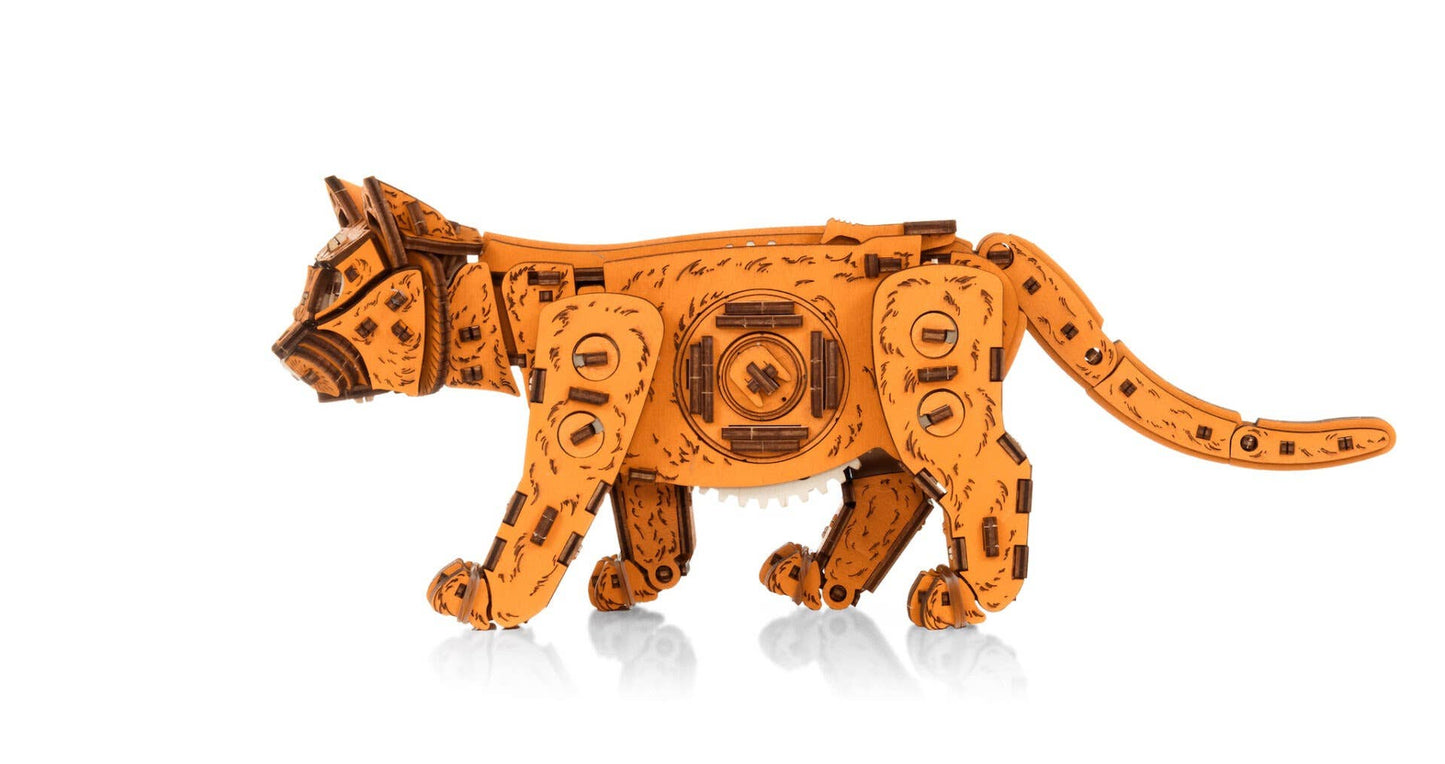 EWA Ginger Kitten Mechanical Wooden Kit with Spring Motor