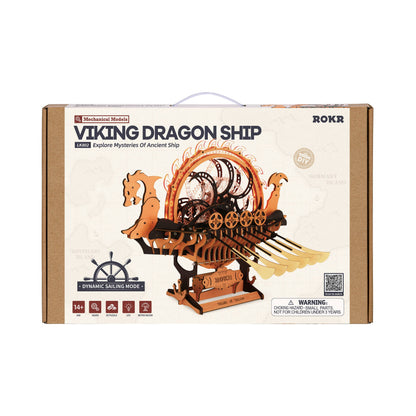 ROKR Viking Dragon Ship 3D Wooden Model