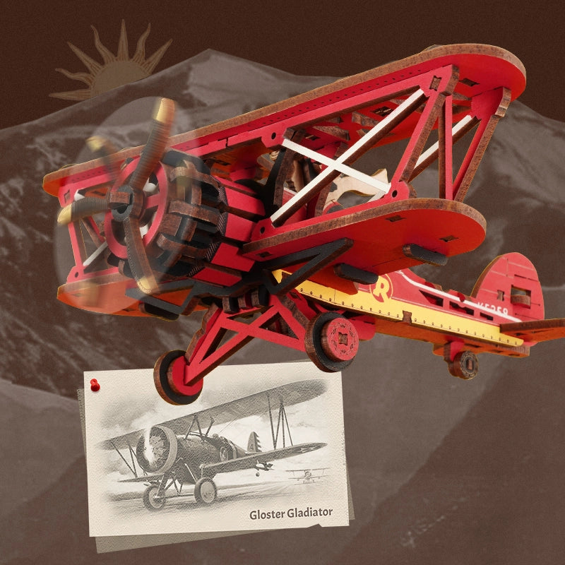 ROKR Gravity Swing Biplane 3D Wooden Puzzle