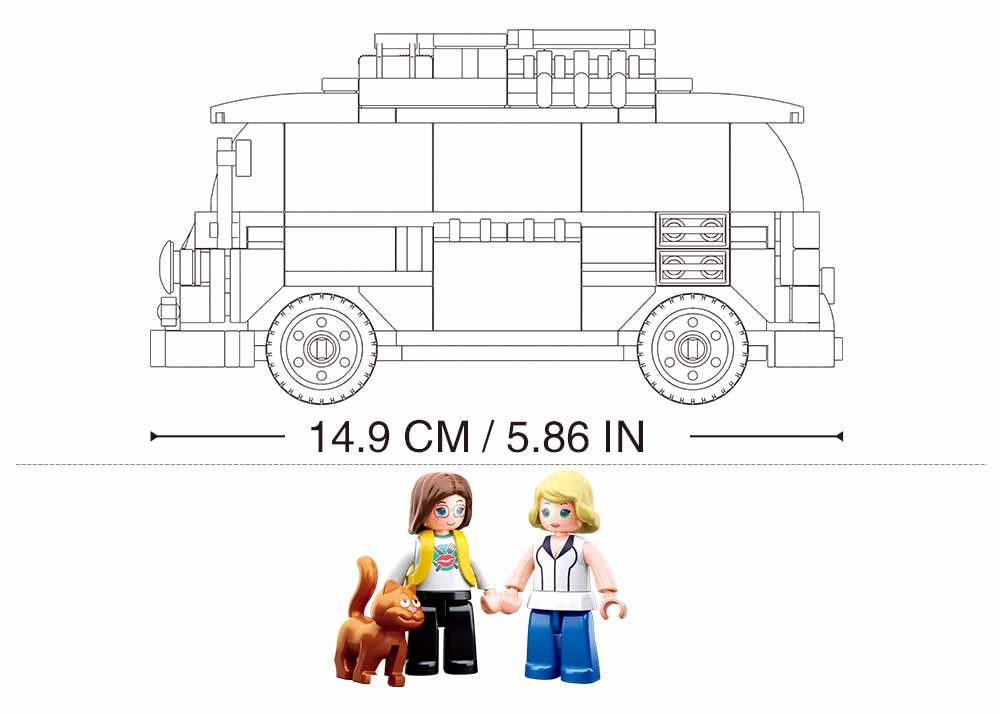 Sluban Mini VW Combi Van Building Brick Set