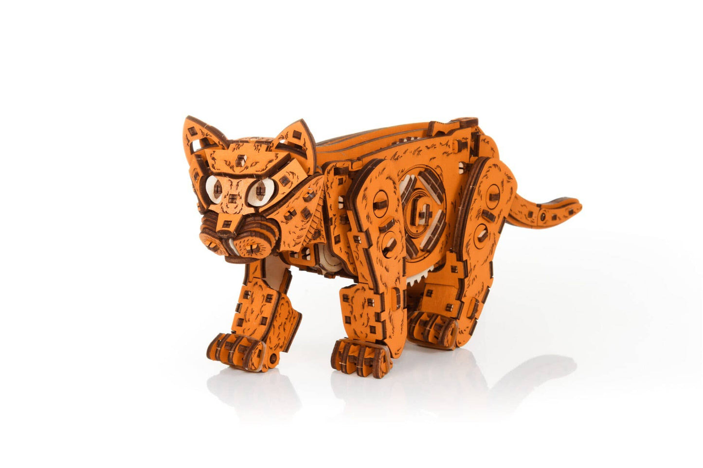 EWA Ginger Kitten Mechanical Wooden Kit with Spring Motor
