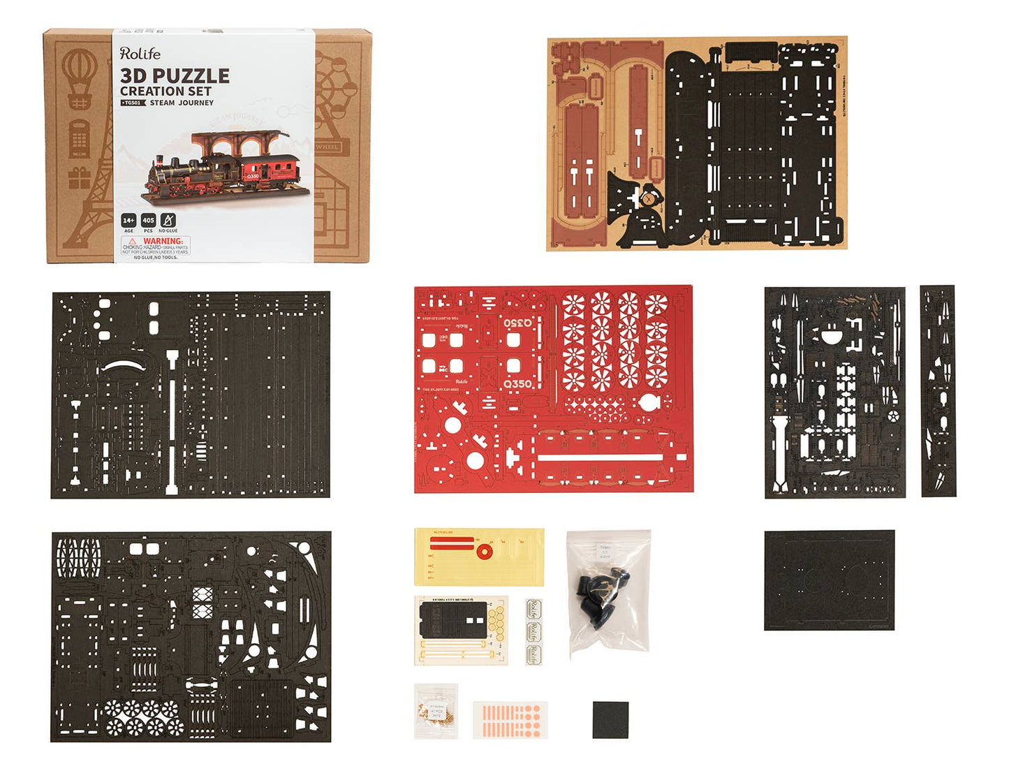 Rolife Steam Journey Train Wooden Model Kit