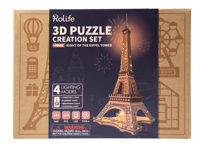 Rolife Night of the Eiffel Tower Wooden Model