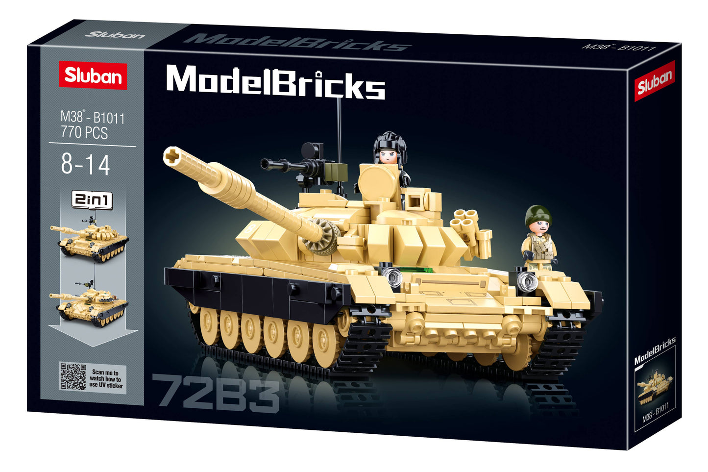 Sluban T-72B3 Main Battle Tank Building Brick Set