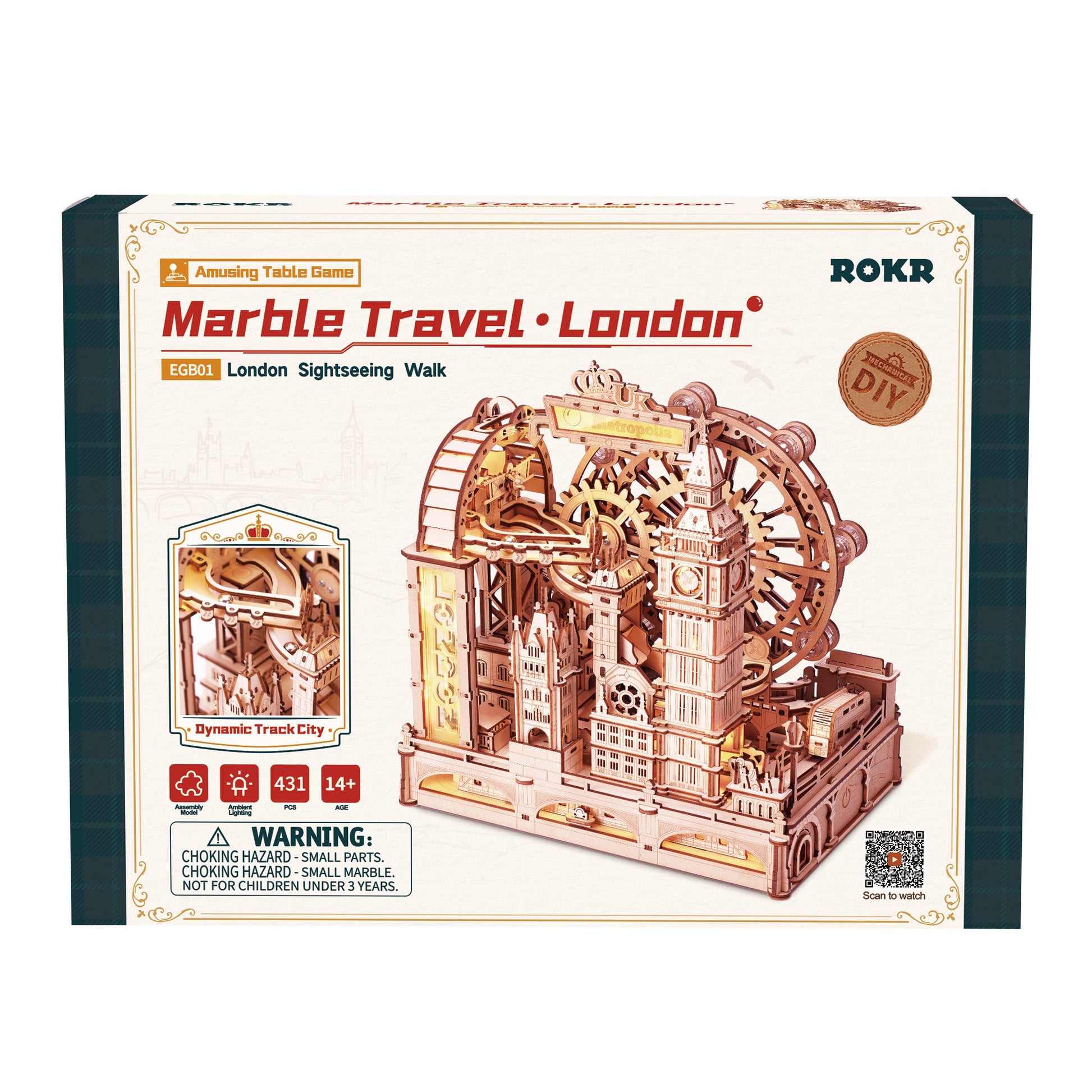 ROKR Marble Travel London 3D Wooden Puzzle