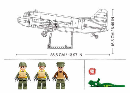 Sluban C-47 WWII Troop Carrier Building Brick Set