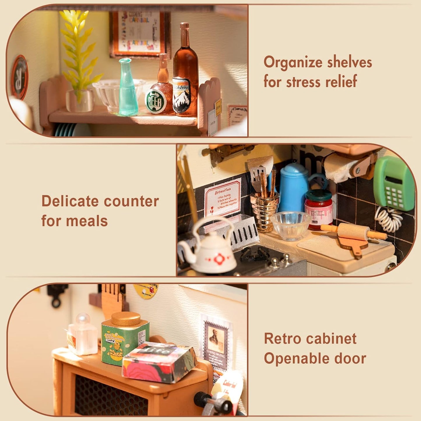 Rolife Cozy Kitchen DIY Miniature House Kit