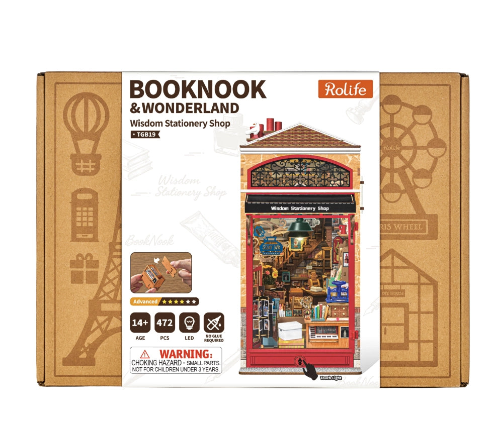 Rolife Wisdom Stationery Shop Book Nook Kit
