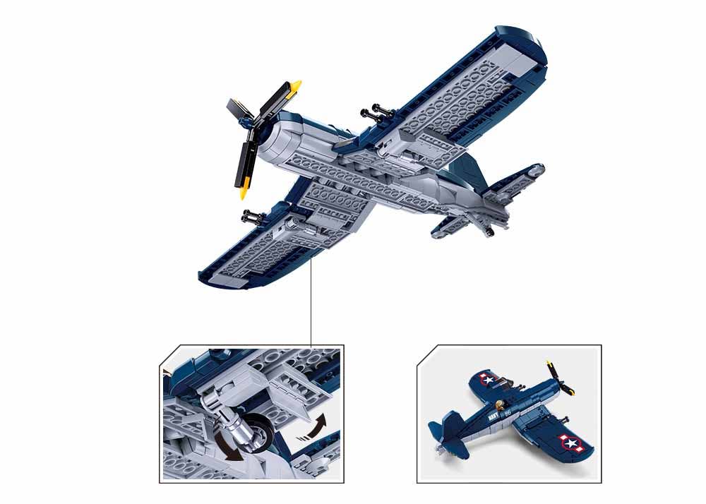 Sluban F4U Fighter Plane Building Brick Set