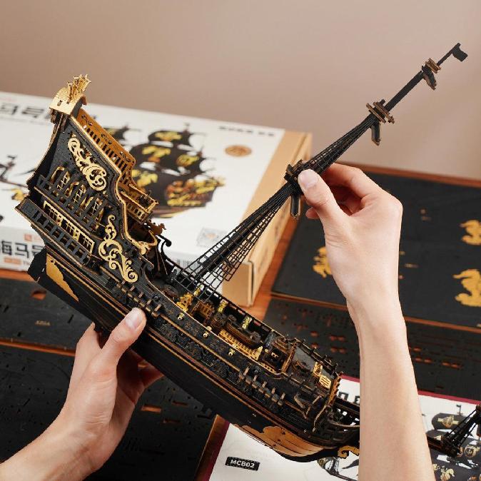 ROKR Seahorse Barque 3D Wooden Ship Puzzle