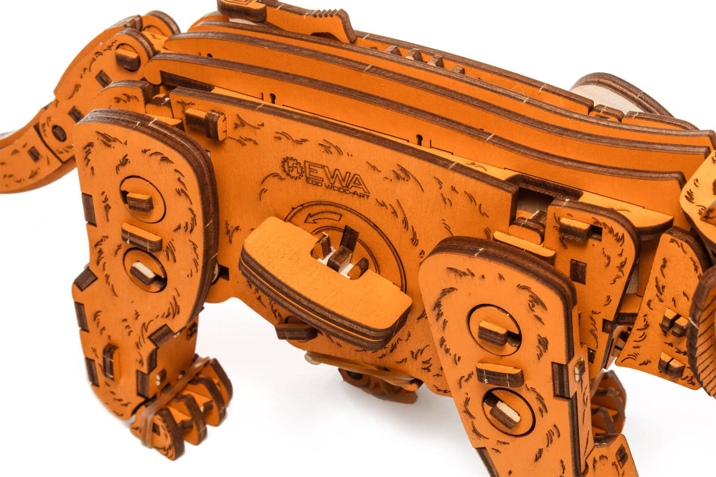 EWA Ginger Kitten Mechanical Wooden Kit with Spring Motor