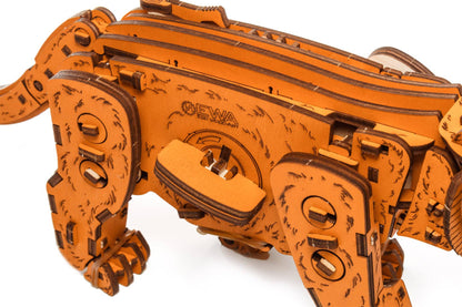 EWA Ginger Kitten Mechanical Wooden Kit with Spring Motor