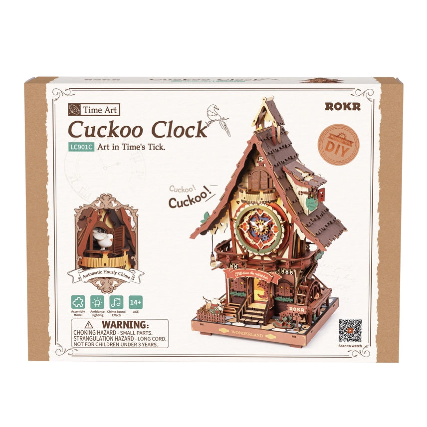 ROKR Cuckoo Clock | Functional Mechanical 3D Wooden Puzzle Kit