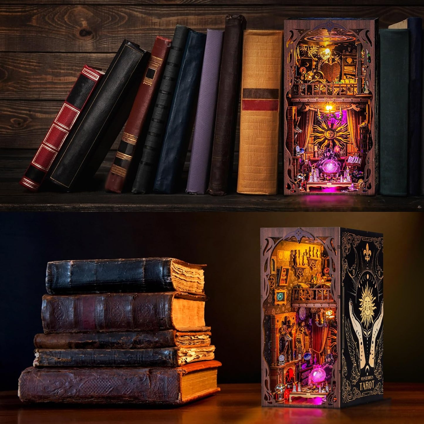 Mysterious Tarot — DIY Book Nook Kit with LED Light & Dust Cover