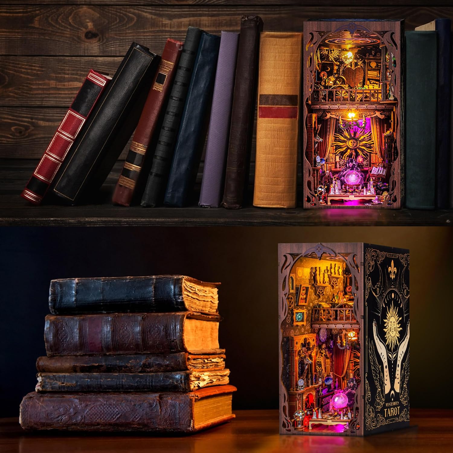 Mysterious Tarot — DIY Book Nook Kit with LED Light & Dust Cover