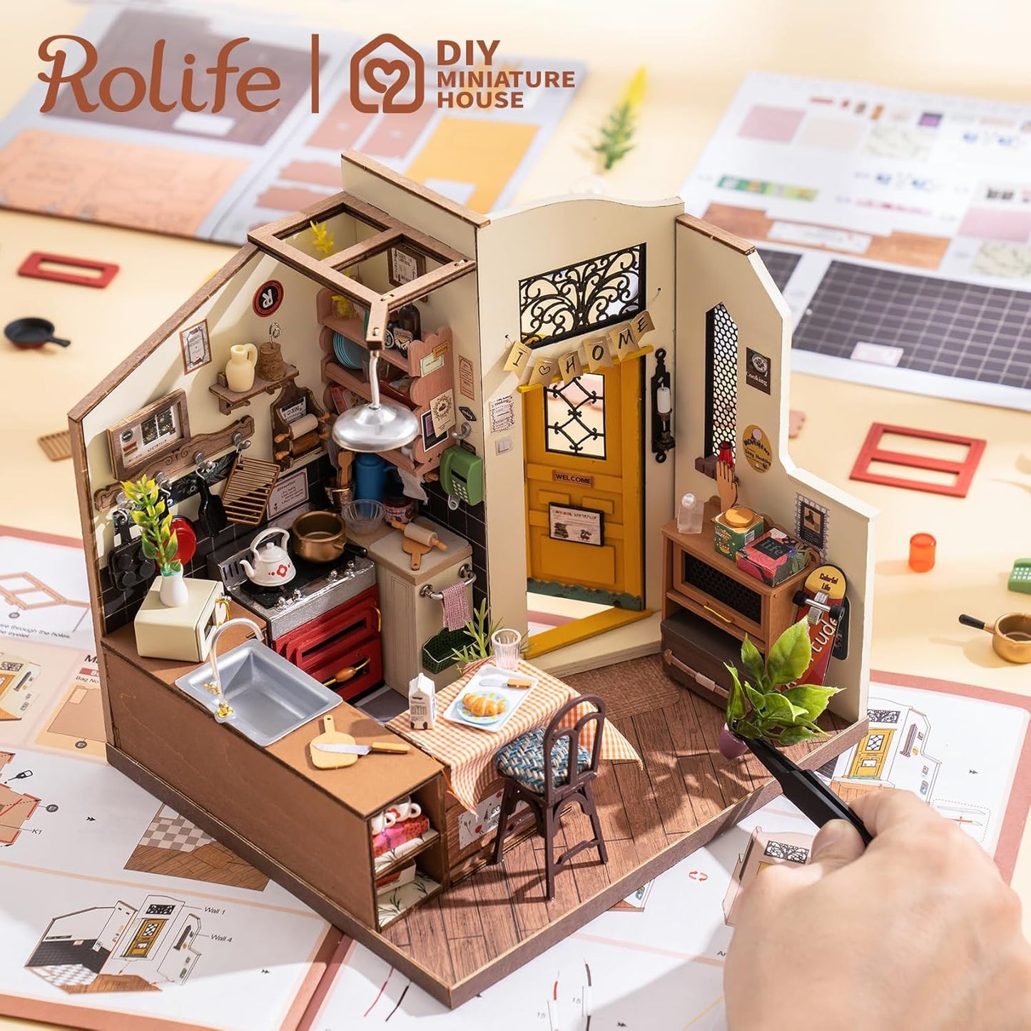 Rolife Cozy Kitchen DIY Miniature House Kit