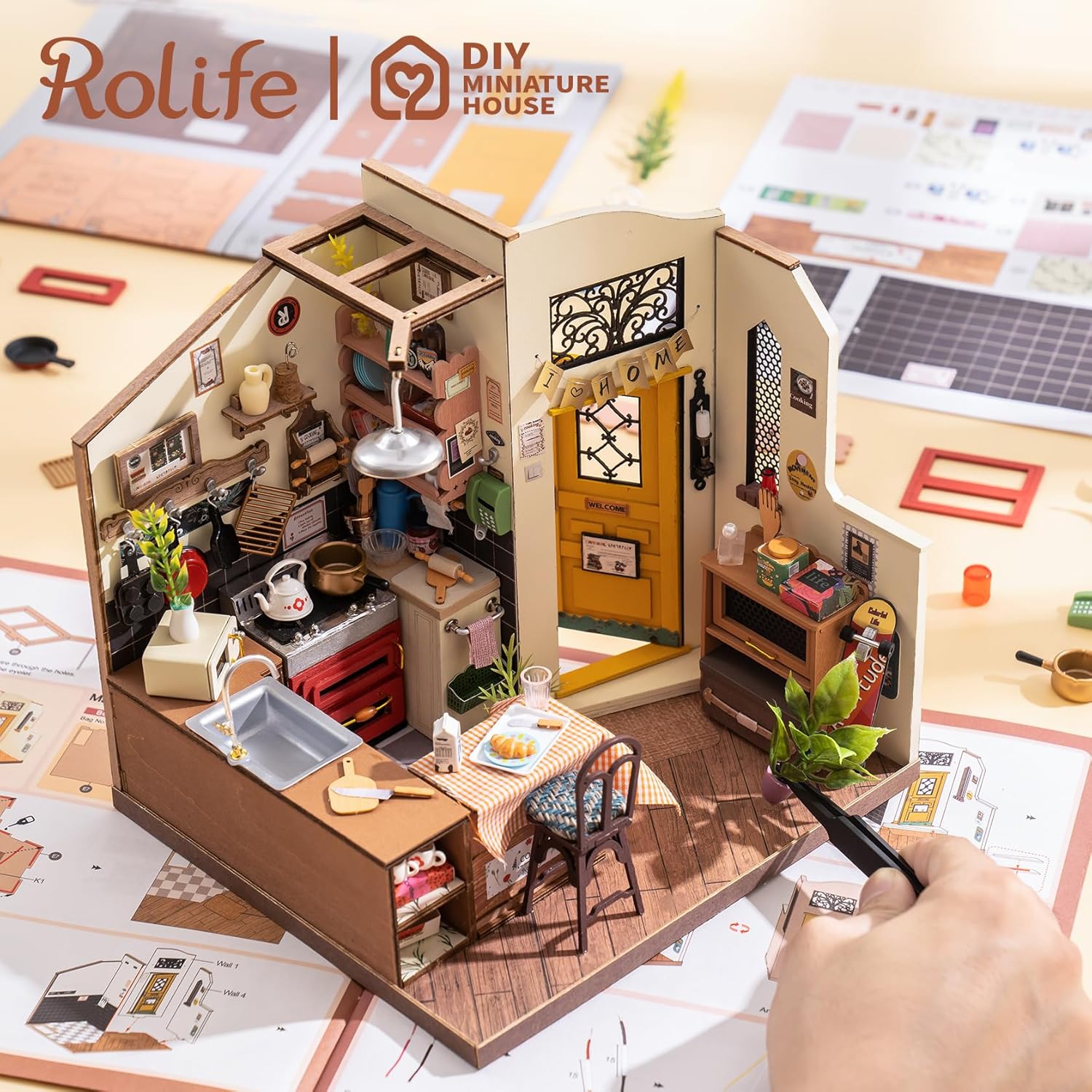 Rolife Cozy Kitchen DIY Miniature House Kit