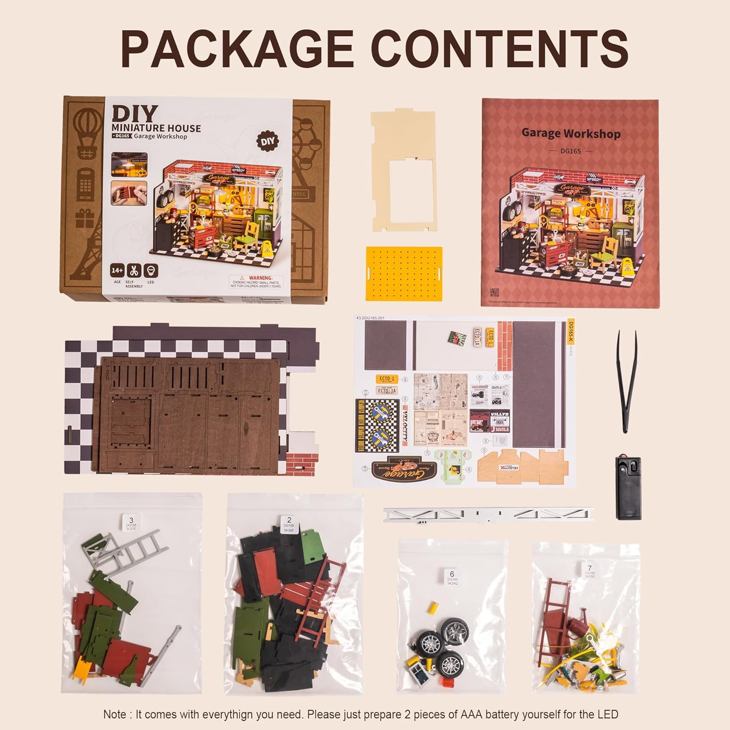 Rolife Garage Workshop DIY Miniature House Kit