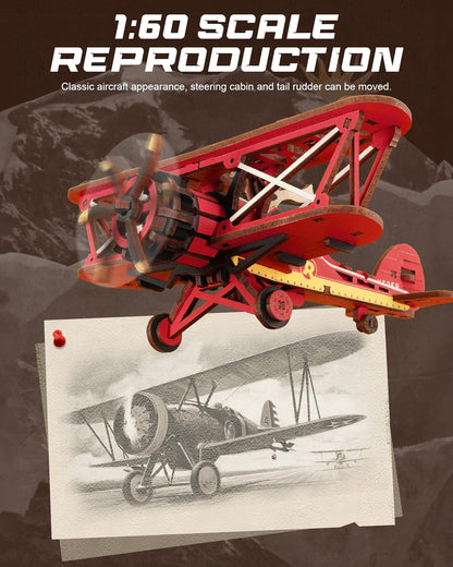 ROKR Gravity Swing Biplane 3D Wooden Puzzle