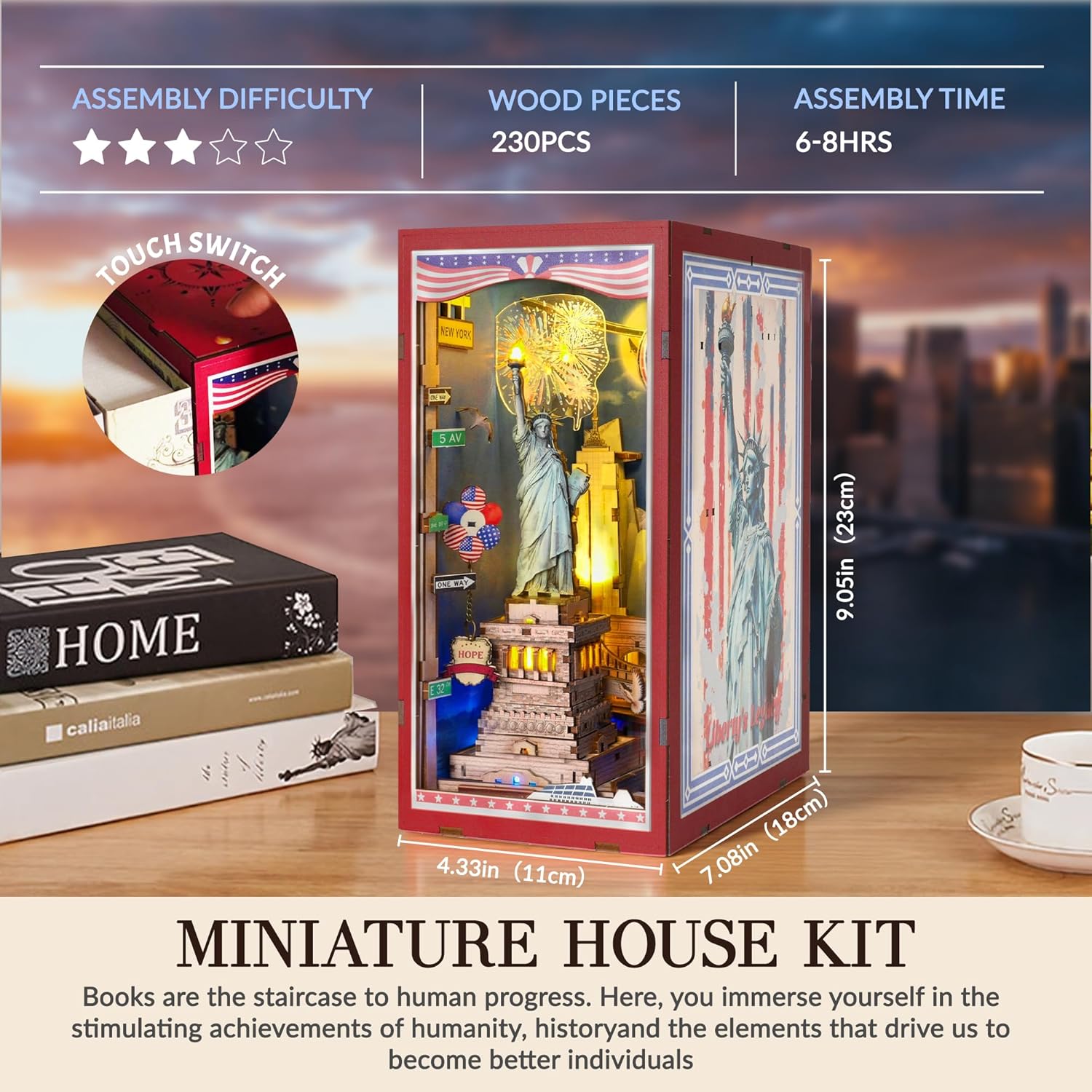 Statue of Liberty — DIY Book Nook Kit with LED Light
