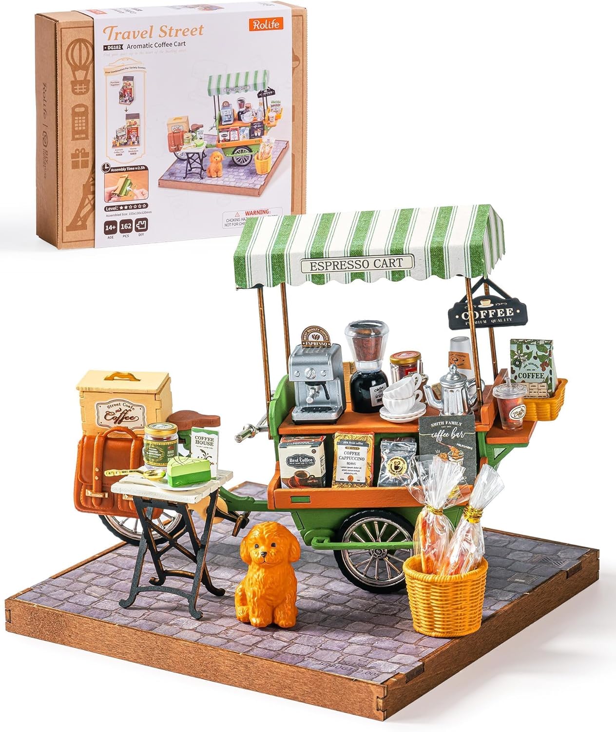 Rolife Aromatic Coffee Cart DIY Miniature Kit