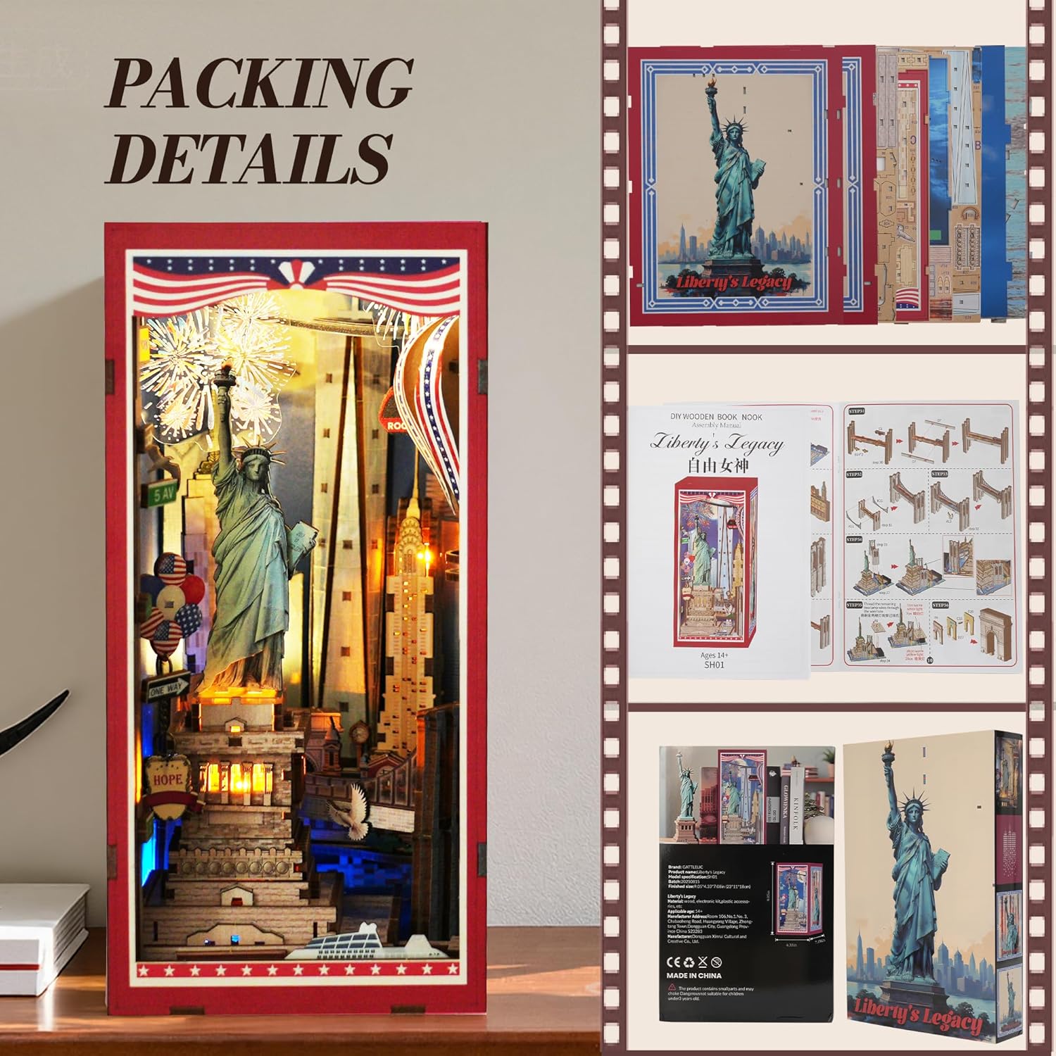 Statue of Liberty — DIY Book Nook Kit with LED Light