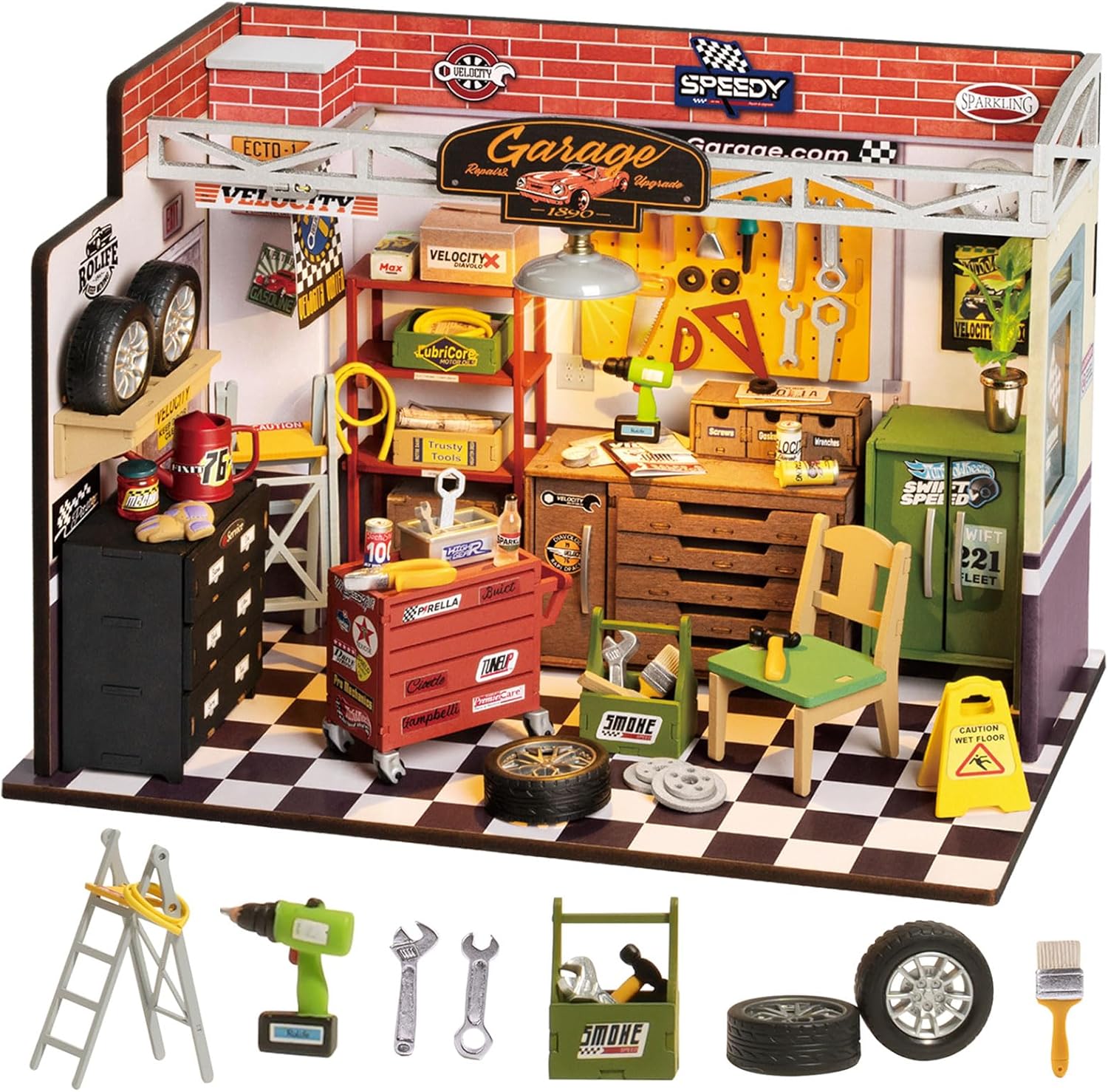 Rolife Garage Workshop DIY Miniature House Kit