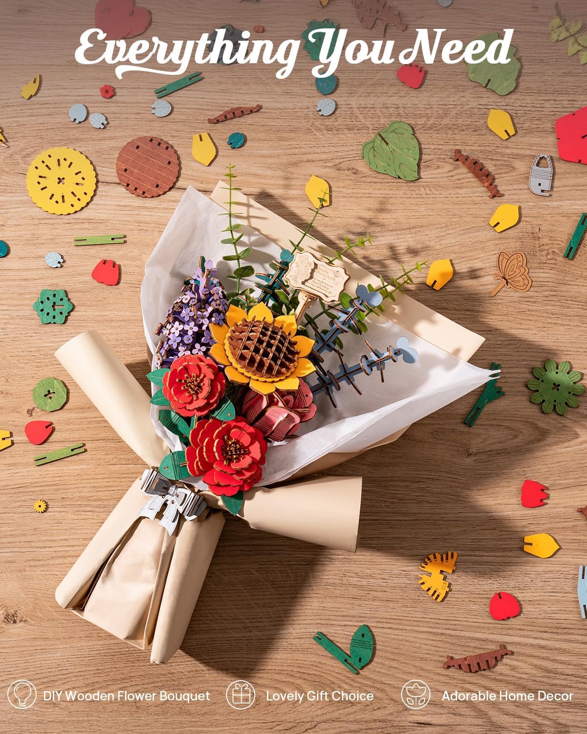 Rowood Wooden Flower Bouquet