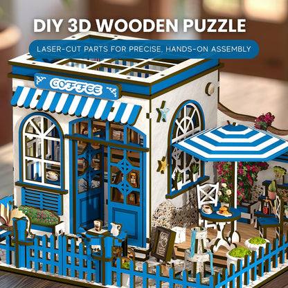 Santorini Sun Café — DIY Book Nook Kit with LED Light